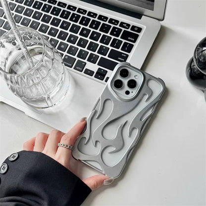 [FREE SHIPPING] FLAME SHAPED HOLLOWED FROSTED PHONE COVER IPHONE 14 PRO MAX