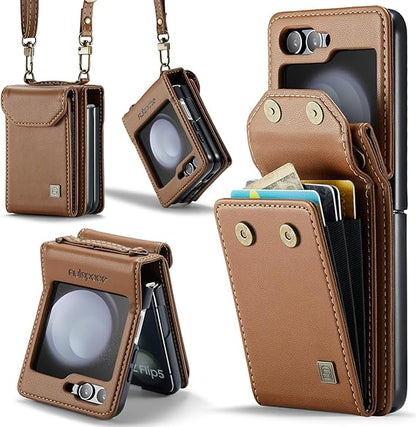[FREE SHIPPING ] FLIP LEATHER WALLET CASE FOR SAMSUNG Z FLIP 7