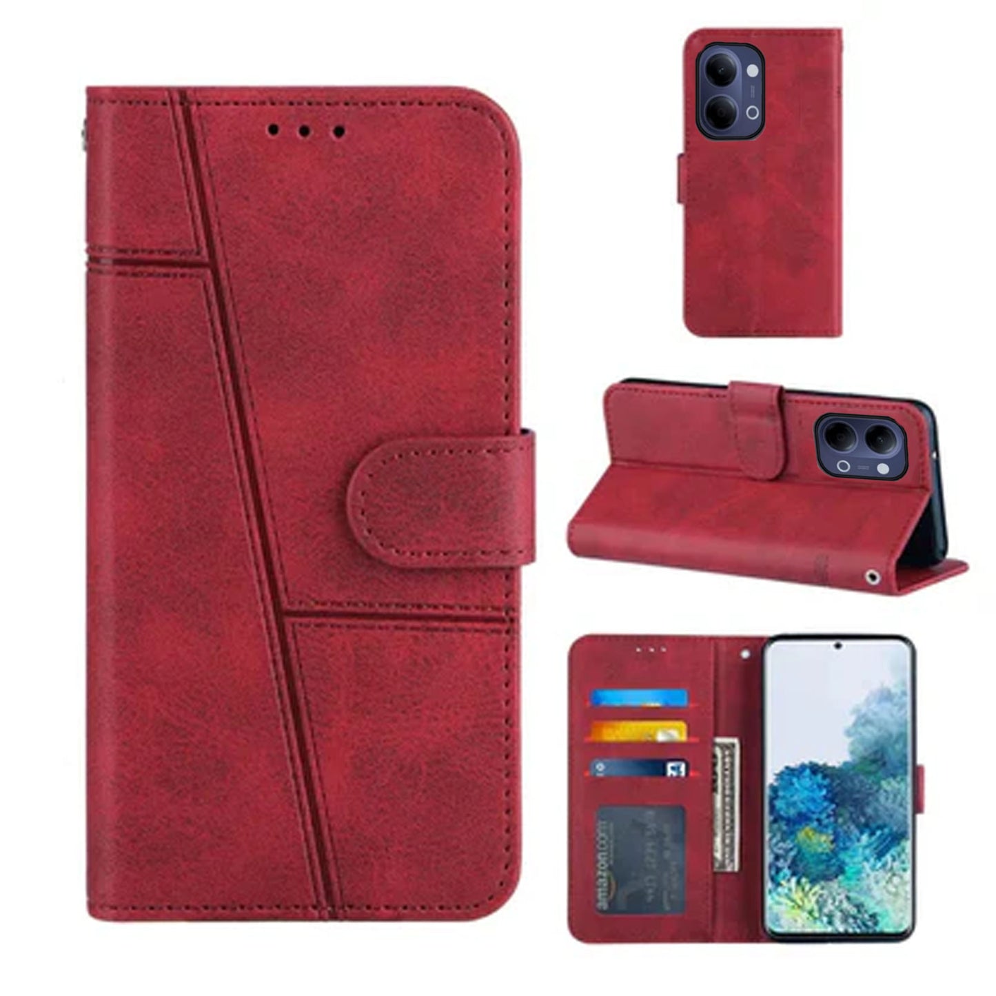 [FREE SHIPPING] BOOKLET LEATHER CASE FOR VIVO Y05