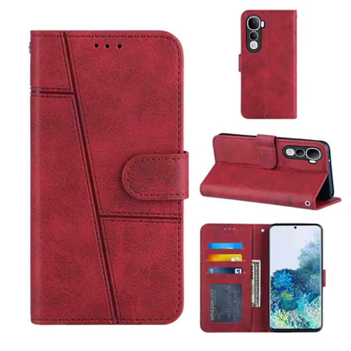 BOOKLET LEATHER FLIP CASE FOR VIVO MODELS