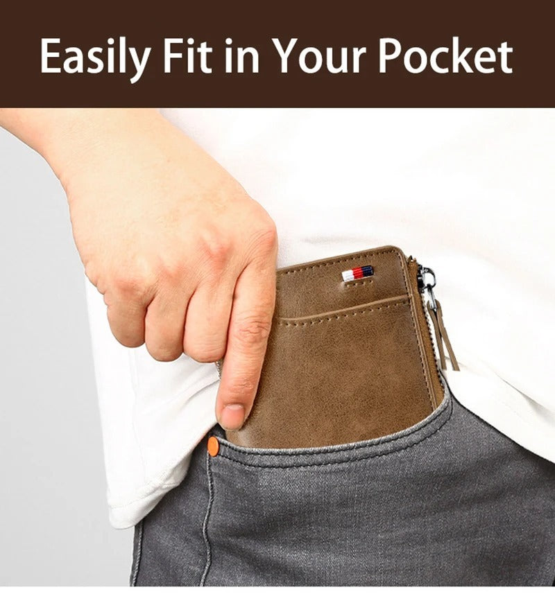 [FREE SHIPPING] PREMIUM VINTAGE LEATHER ZIP WALLET FOR MEN