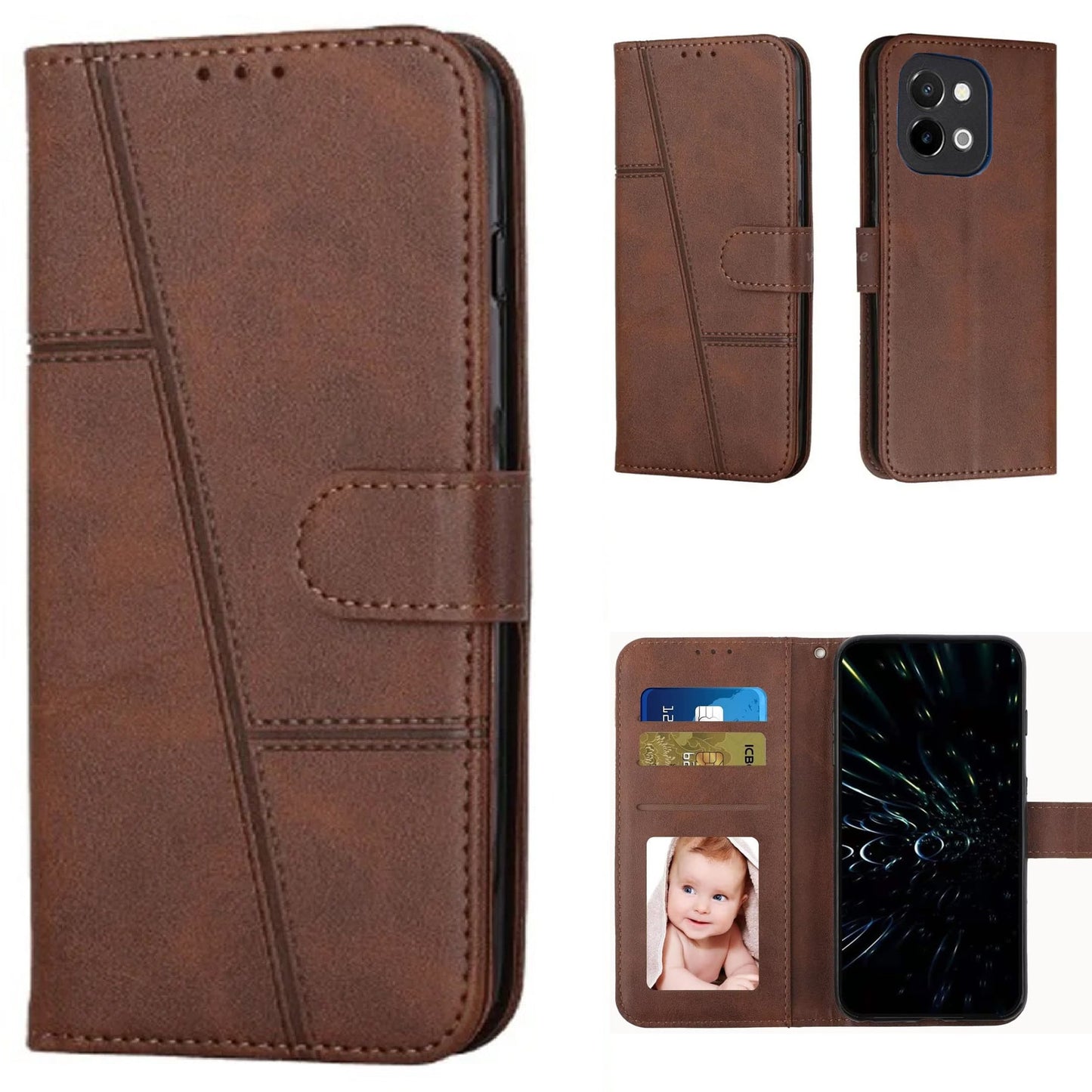 [FREE SHIPPING] BOOKLET FLIP LEATHER CASE FR VIVO Y28 4G