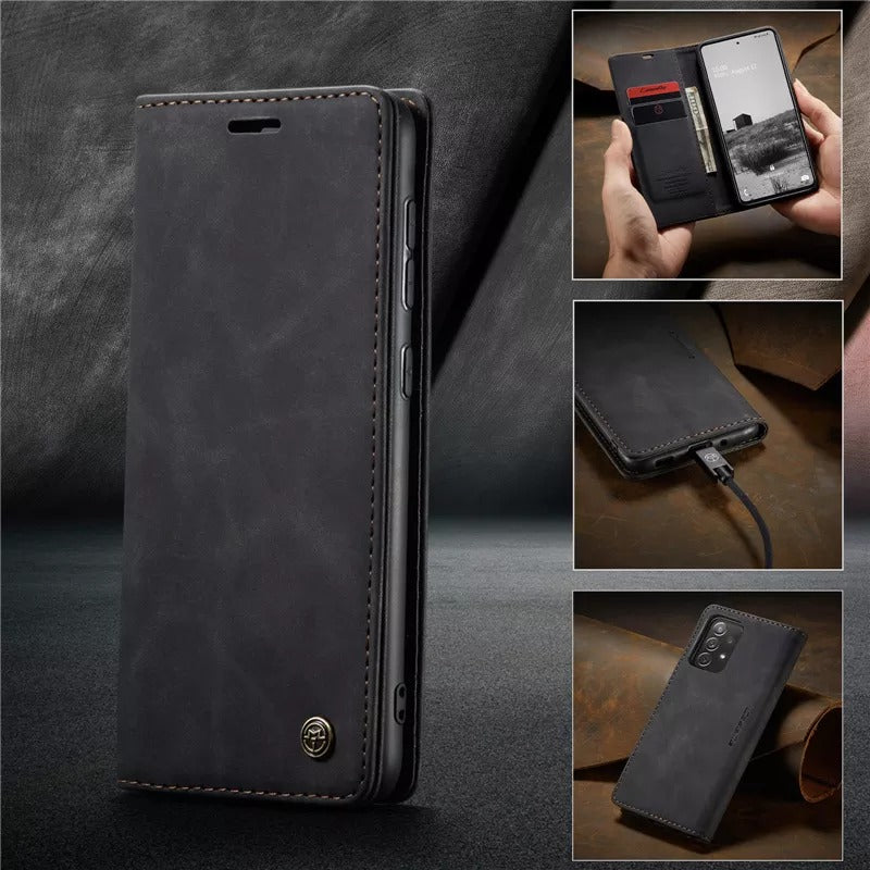 [FREE SHIPPING] CaseMe Retro Leather Case For Samsung A32 5G Book Style Flip Wallet Magnetic Cover Card Slots Case For Samsung A32 5G
