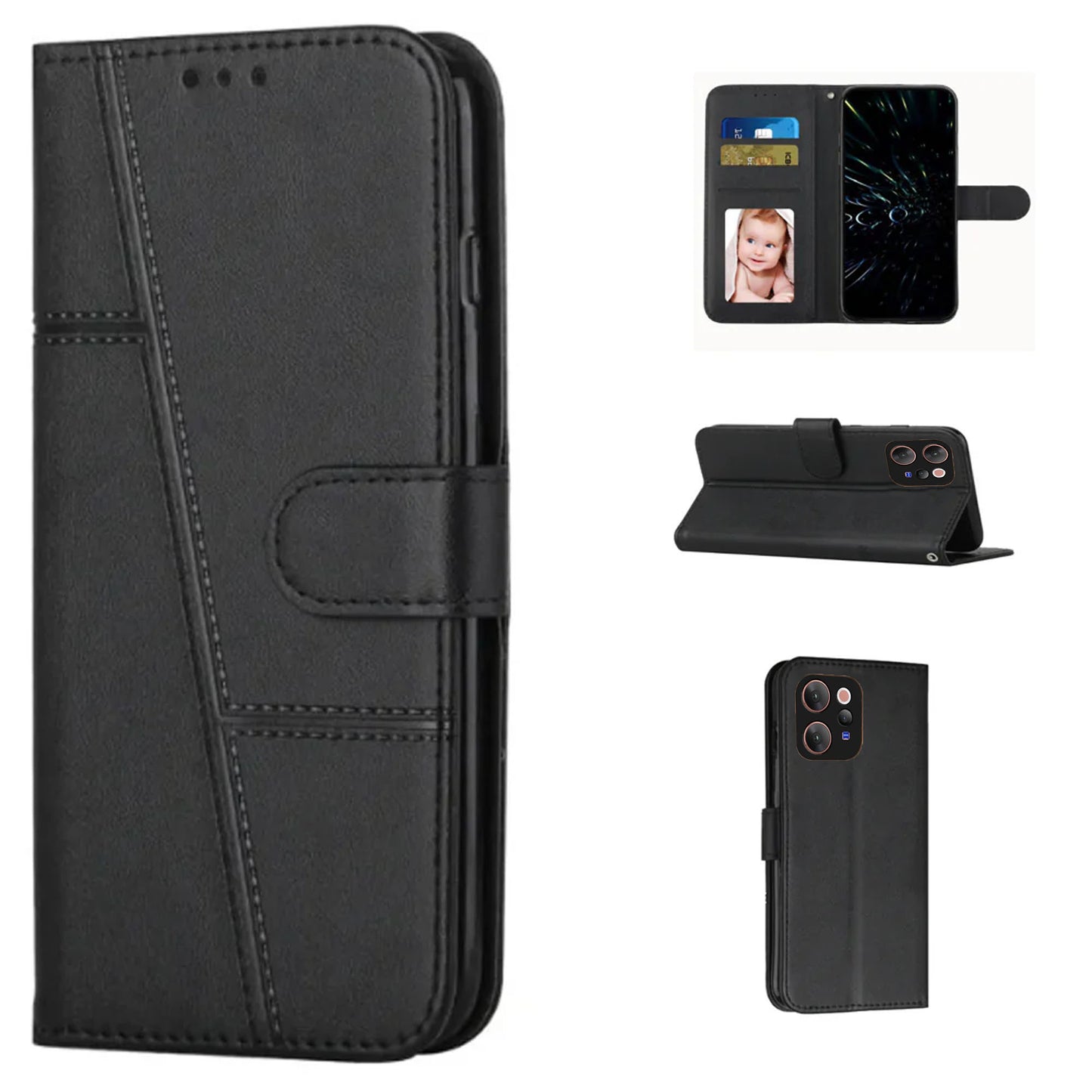 [FREE SHIPPING]BOOKLET LEATHER FLIP WALLET CASE FOR VIVO V70