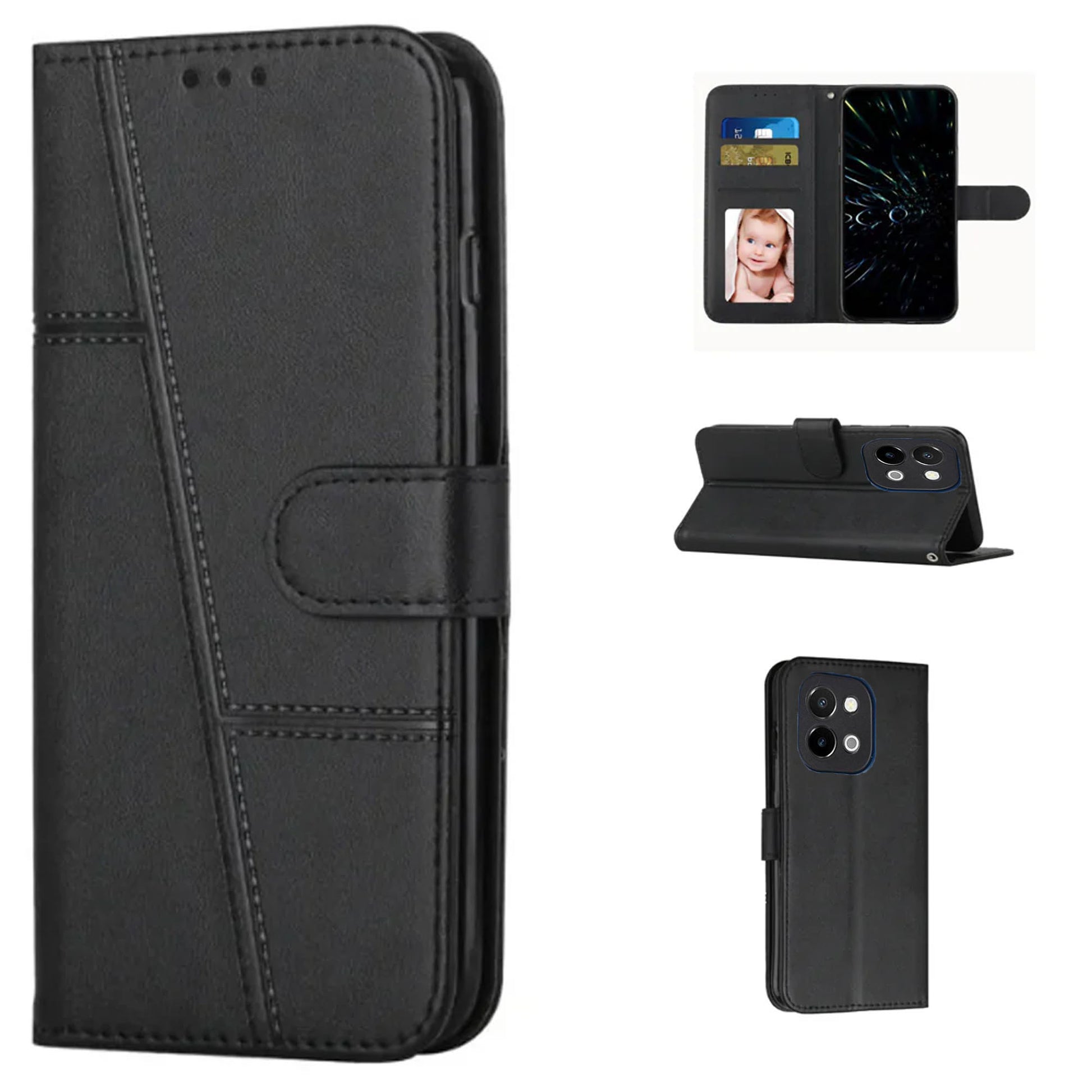 [FREE SHIPPING] BOOKLET FLIP LEATHER CASE FR VIVO Y28 4G