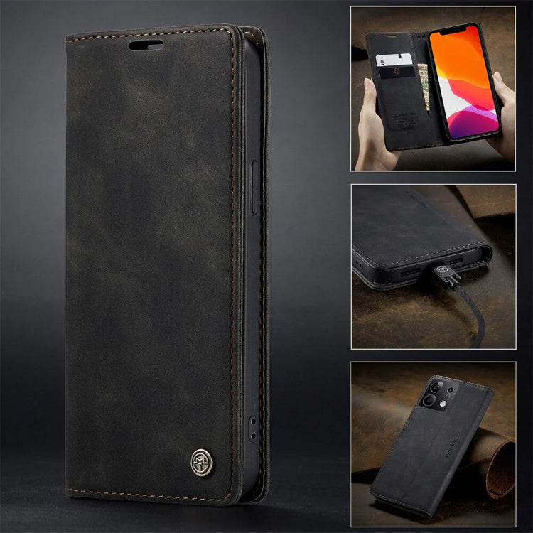 [FREE SHIPPING] CaseMe Retro Leather Case for Redmi Note 13 Book Style Flip Wallet Magnetic Cover Card Slots Case for Redmi Note 13