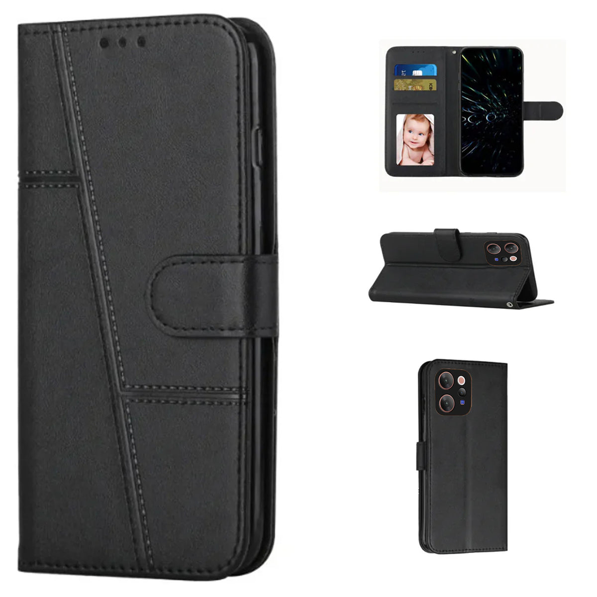 [FREE SHIPPING] BOOKLET LEATHER CASE FOR VIVO V70