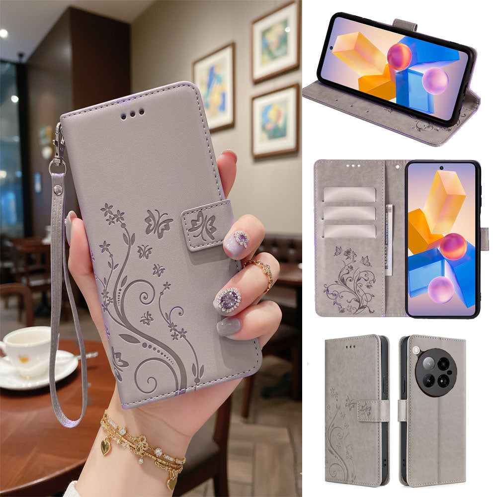 [FREE SHIPPING] BUTTERFLY FLOWER LEATHER FLIP WALLET CASE FOR INFINIX ZERO 40