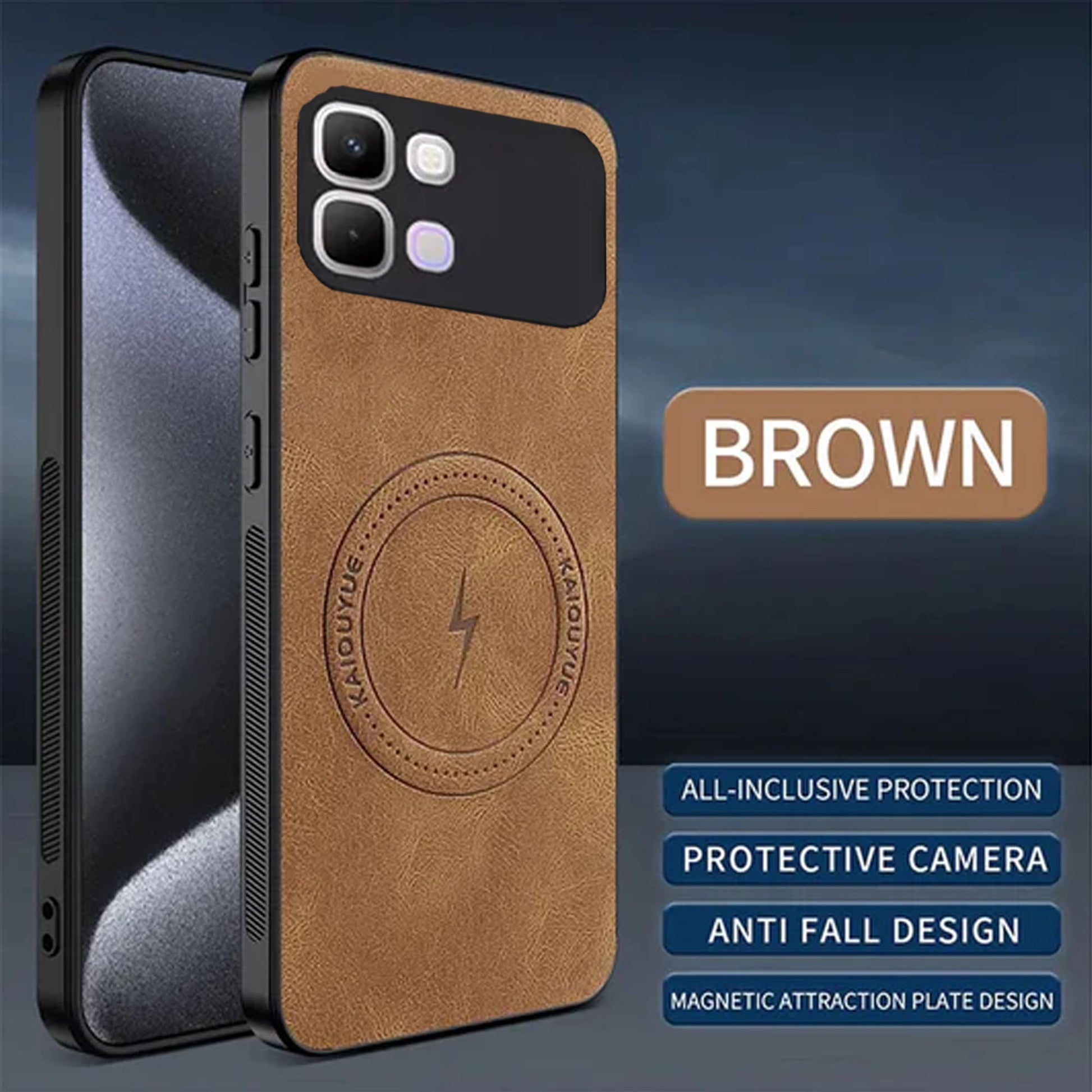 [FREE SHIPPING] SLIM MAGSAFE LEATHER CASE FOR INFINIX NOTE 60 PRO