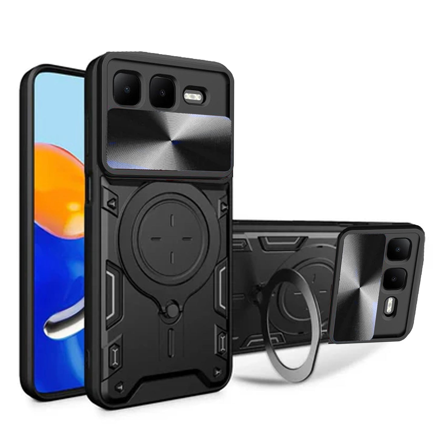 FREE SHIPPING] METAL RING CASE FOR INFINIX SMART 10 PLUS