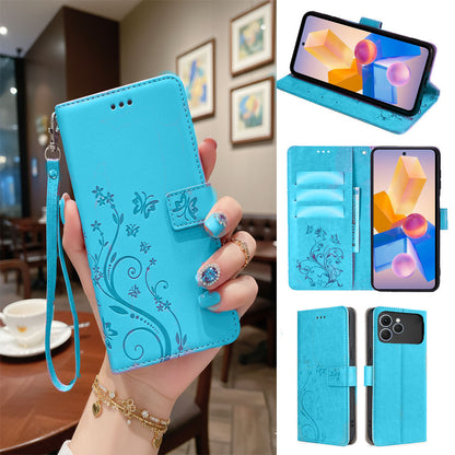 [FREE SHIPPING] BUTTERFLY FLOWER LEATHER FLIP WALLET CASE FOR TECNO SPARK 40