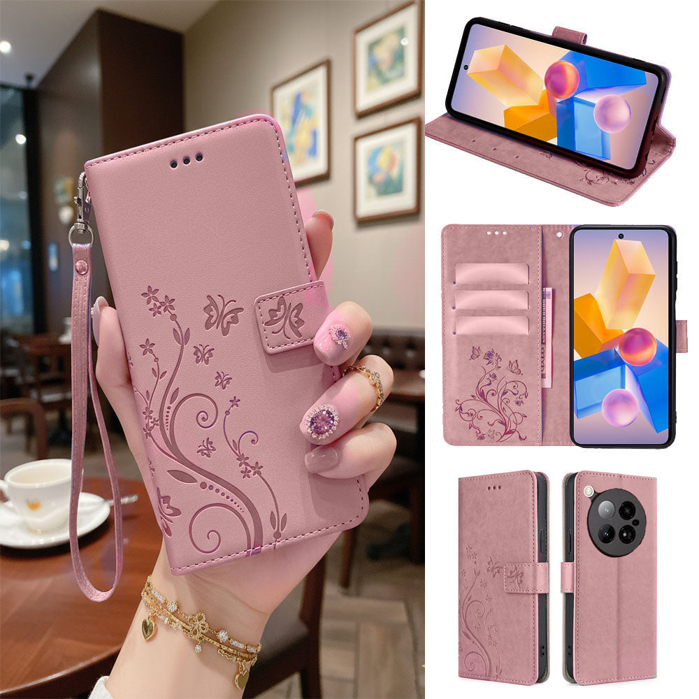 [FREE SHIPPING] BUTTERFLY FLOWER LEATHER FLIP WALLET CASE FOR TECNO CAMON 40/40 PRO
