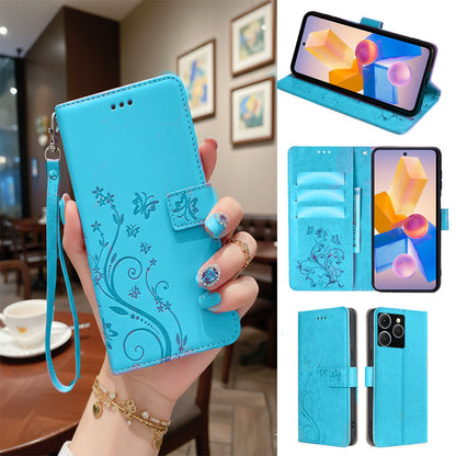 [FREE SHIPPING] BUTTERFLY FLOWER LEATHER FLIP WALLET CASE FOR TECNO SPARK 40