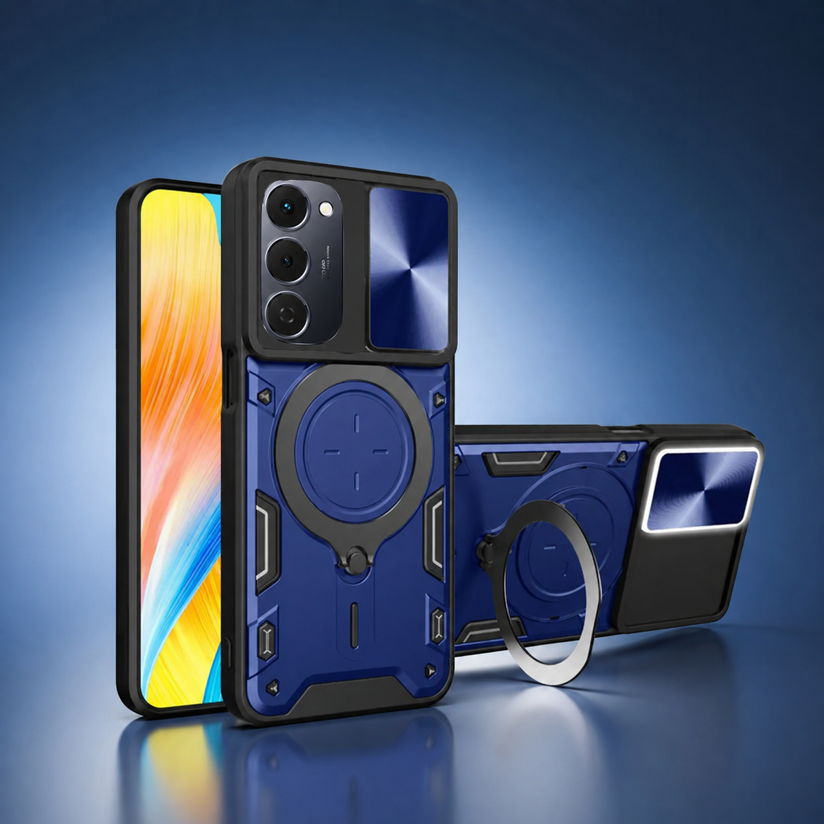 [FREE SHIPPING] METAL RING CASE FOR TECNO MODELS