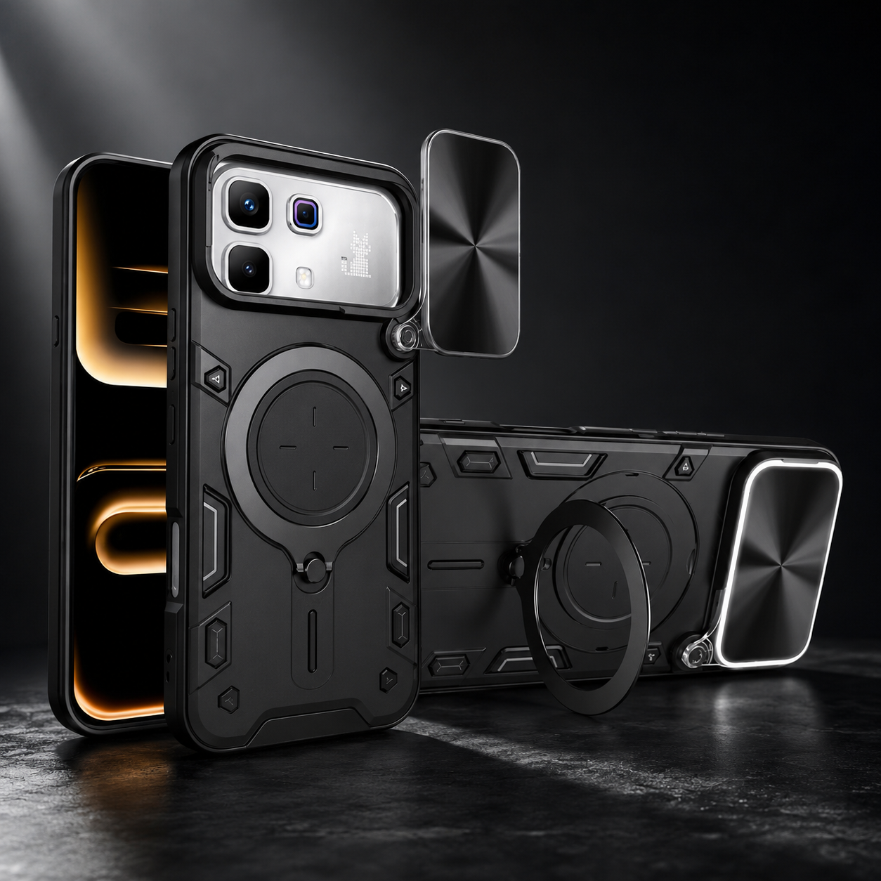 [FREE SHIPPING] METAL RING CASE FOR INFINIX NOTE 60/NOTE 60 PRO