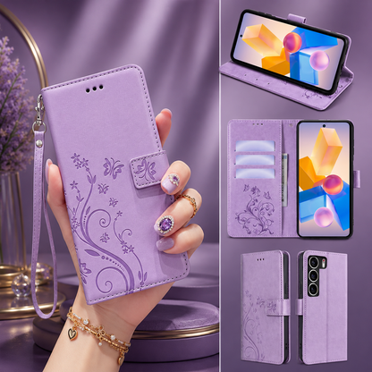 [FREE SHIPPING]BUTTERFLY FLOWER LEATHER CASE FOR TECNO MODELS