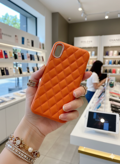 [ FREE SHIPPING] Diamond Camera Lens hard leather Phone Case For Iphone X