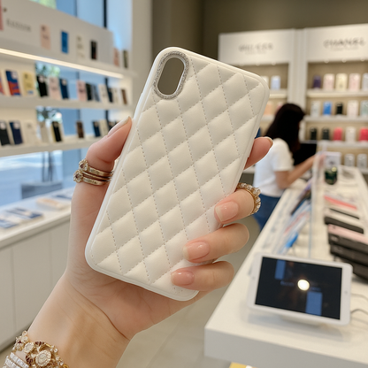 [ FREE SHIPPING] Diamond Camera Lens hard leather Phone Case For Iphone X