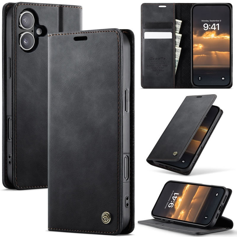 [FREE SHIPPING] CASEME RETRO FLIP LEATHER WALLET CASE FOR IPHONE 16