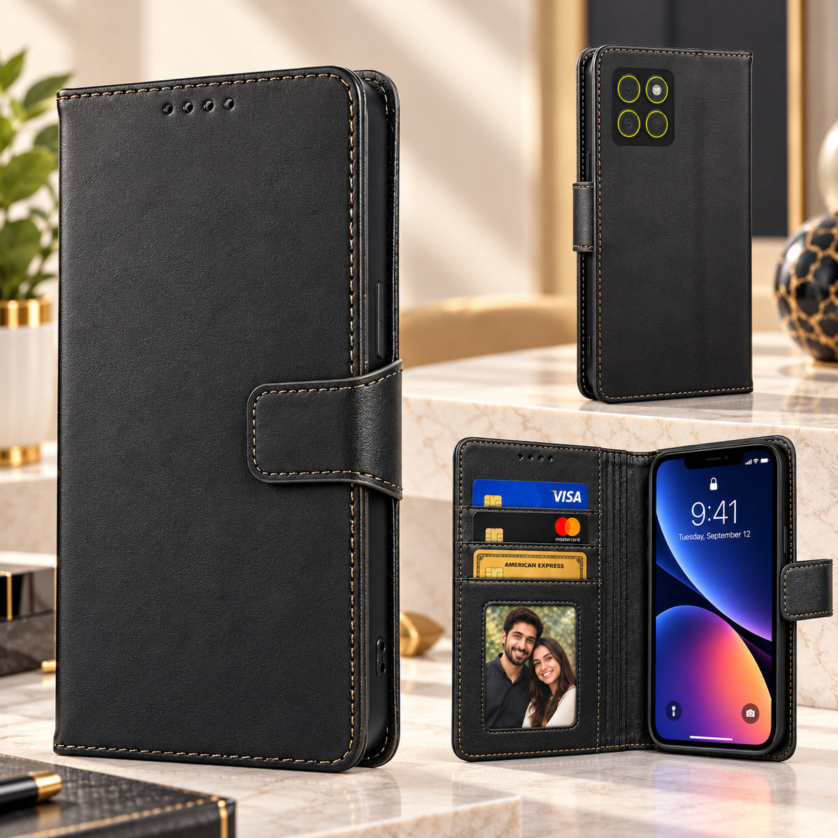 [FREE SHIPPING] LEATHER FLIP CASE FOR MOTOROLA MOTO EDGE 70 FUSION