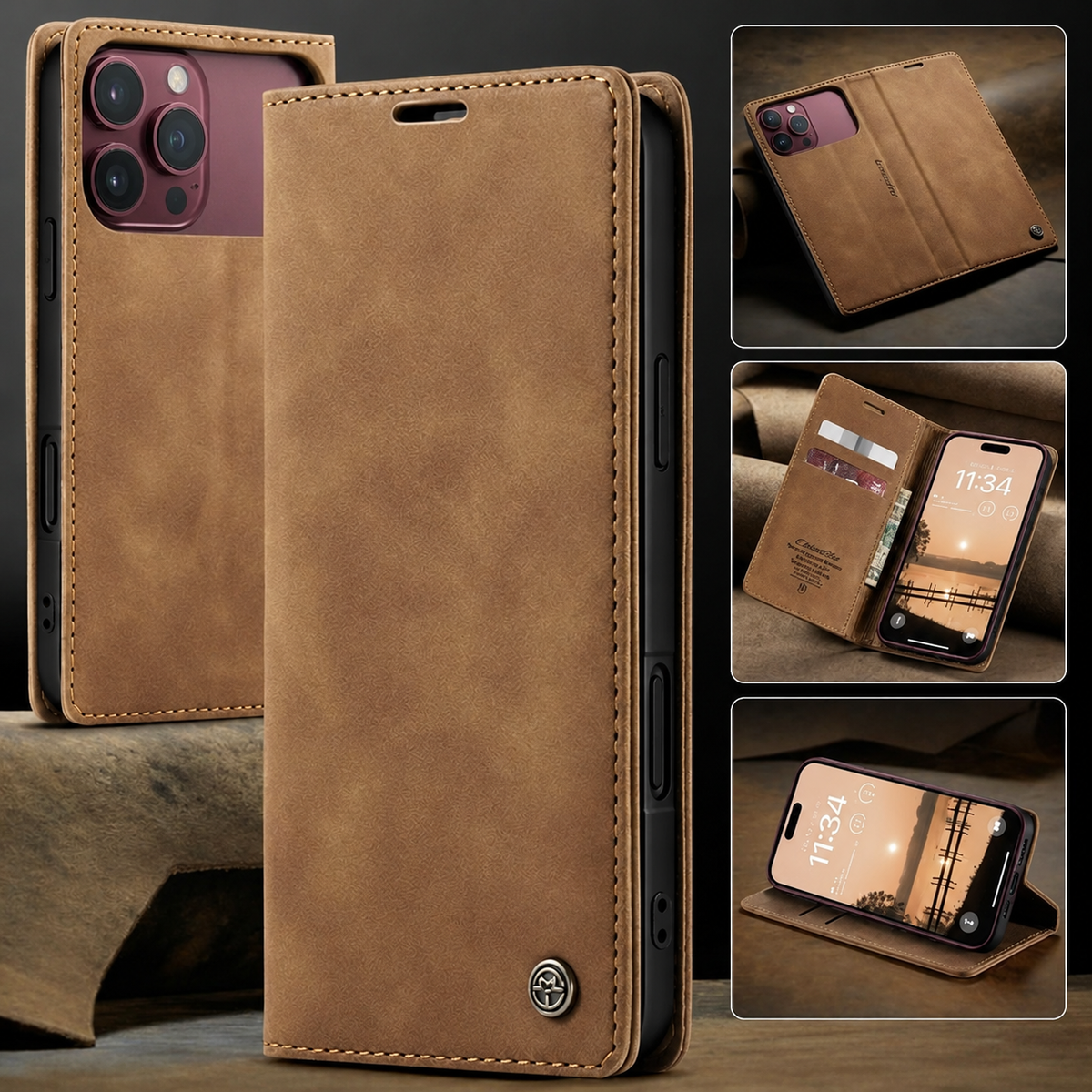 [FREE SHIPPING] CASEME RETRO FLIP LEATHER CASE FOR IPHONE 18 PRO MAX
