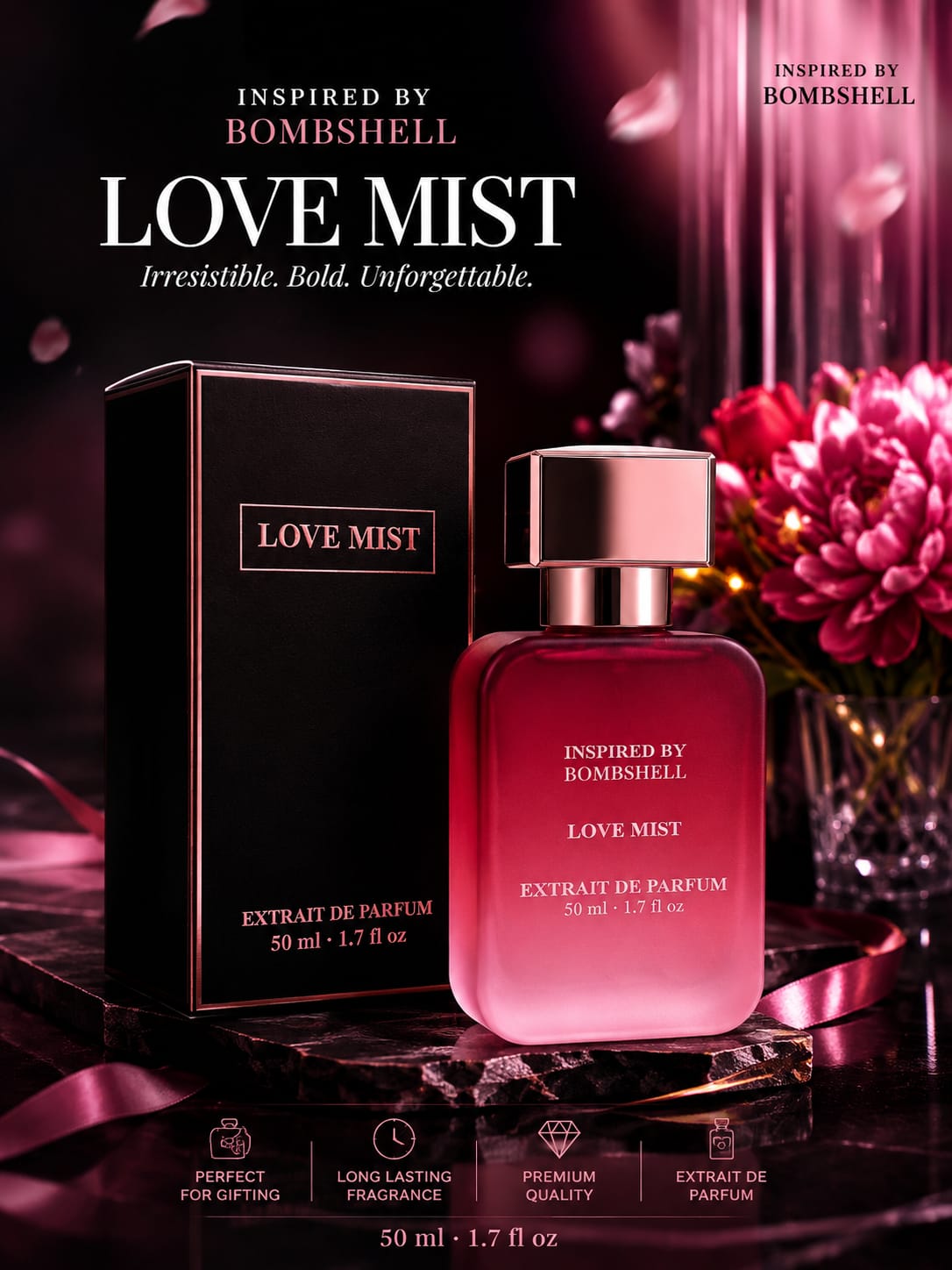 Clair Scents’ Love Mist – Inspired Essence of Bomb Shell