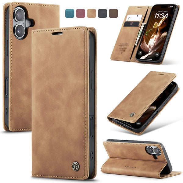 [FREE SHIPPING] CASEME RETRO FLIP LEATHER WALLET CASE FOR IPHONE 16