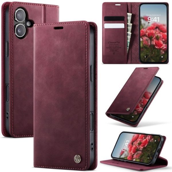 [FREE SHIPPING] CASEME RETRO FLIP LEATHER WALLET CASE FOR IPHONE 16