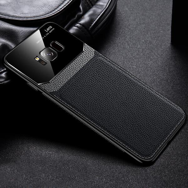 [FREE SHIPPING] Luxury Slim Leather Case Lens Shockproof BackCover For Samsung S8 Plus - Black