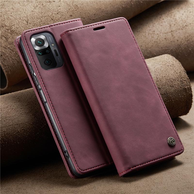 [FREE SHIPPING] CaseMe Retro Leather Case for Redmi Note 10 Pro  Book Style Flip Wallet Magnetic Cover Card Slots Case for Redmi Note 10 Pro