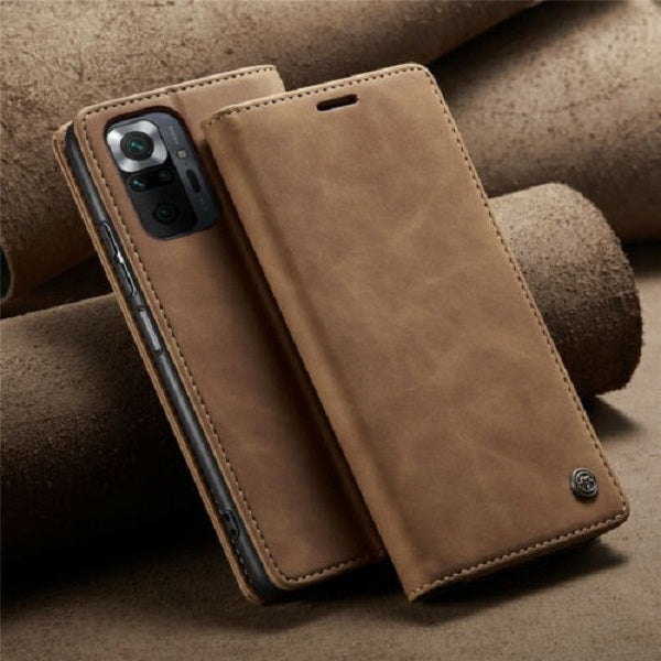 [FREE SHIPPING] CaseMe Retro Leather Case for Redmi Note 10 / Note 10s  Book Style Flip Wallet Magnetic Cover Card Slots Case for Redmi Note 10 / Note 10s