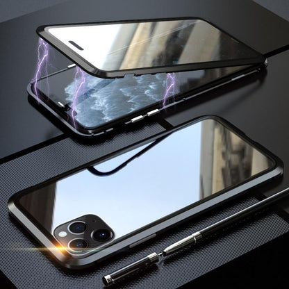 [ FREE SHIPPING] Luxury Iphone 13   Front & Back Tempered Glass Magnetic Case Metal Phone Cover