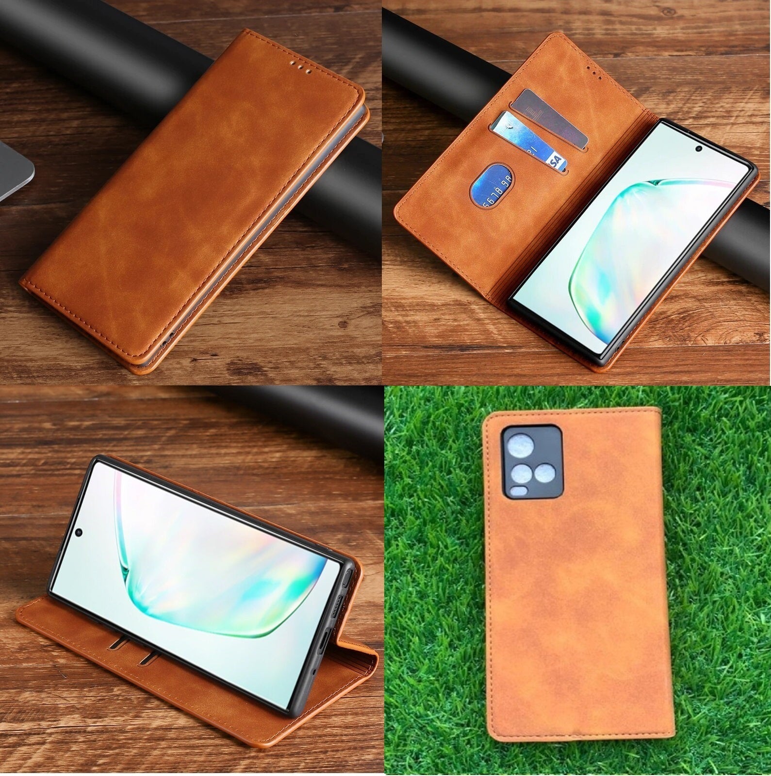 [FREE SHIPPING] Luxury Retro Stand Flip Leather Case For Vivo Y33s
