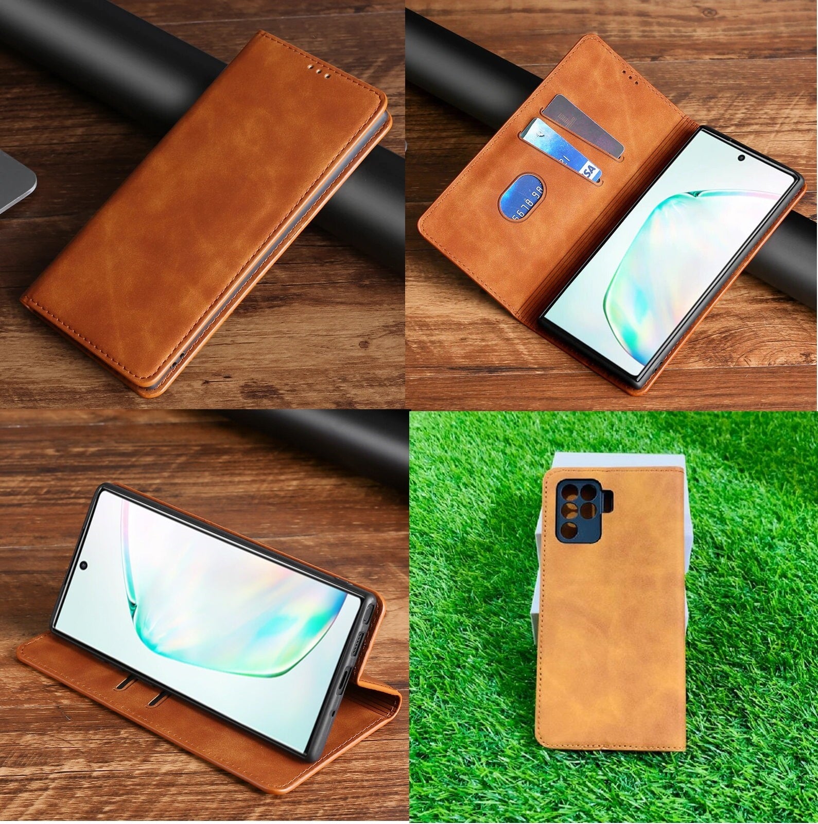 [FREE SHIPPING] Luxury Retro Stand Flip Leather Case For Oppo F19 Pro