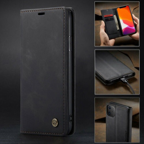 [FREE SHIPPING] CaseMe Retro Leather Case For Iphone 11 Book Style Flip Wallet Magnetic Cover Card Slots Case For Iphone 11