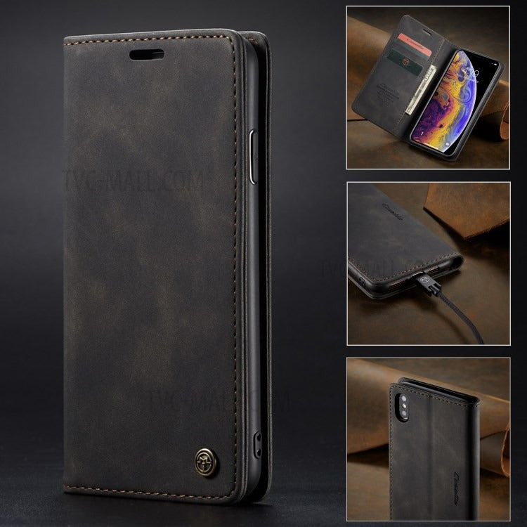 [ FREE SHIPPING] CaseMe Retro Leather Case For Iphone X/XS Book Style Flip Wallet Magnetic Cover Card Slots Case For Iphone X/XS