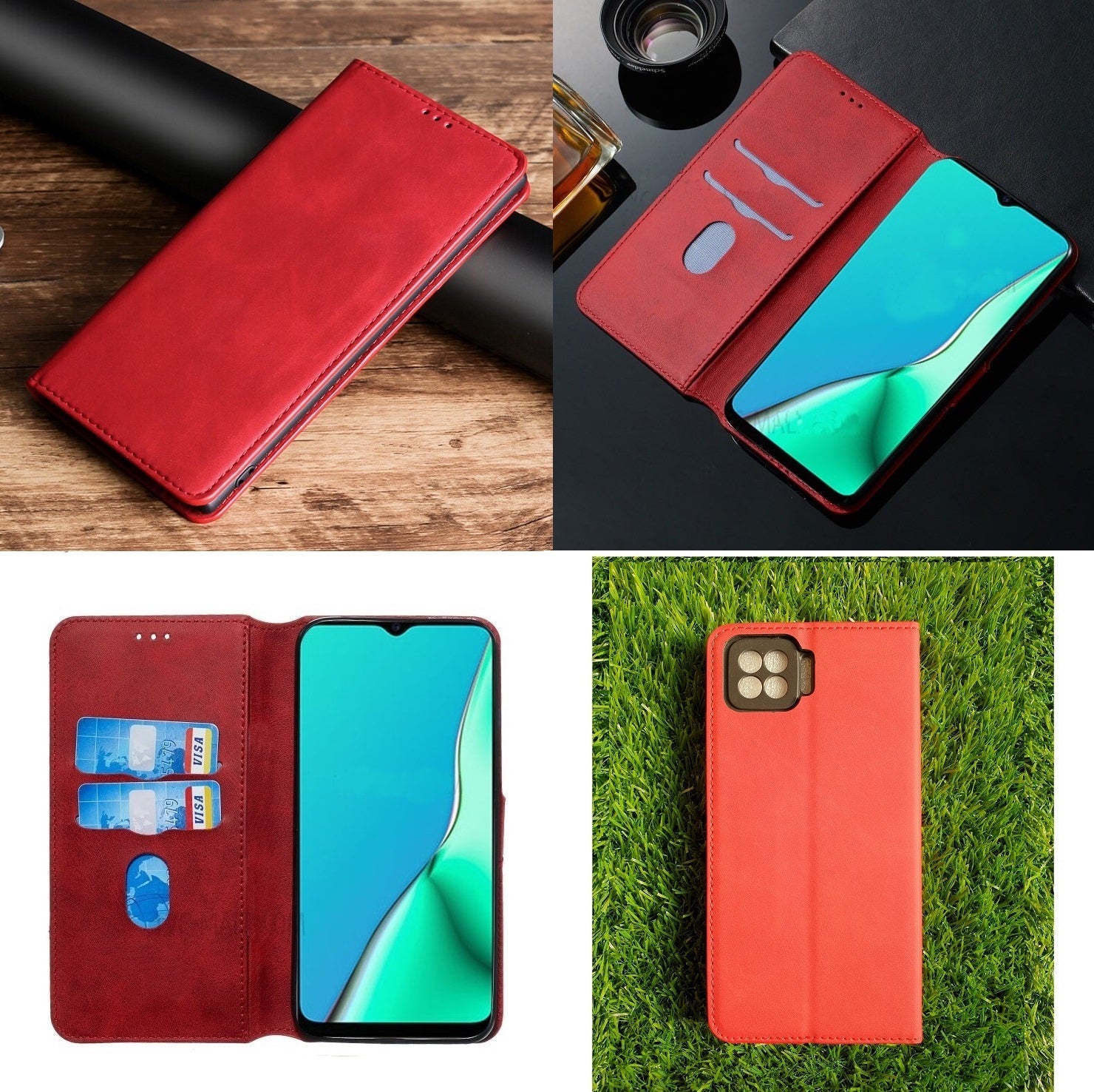 [FREE SHIPPING] Luxury Retro Stand Flip Leather Case For Oppo F17 Pro