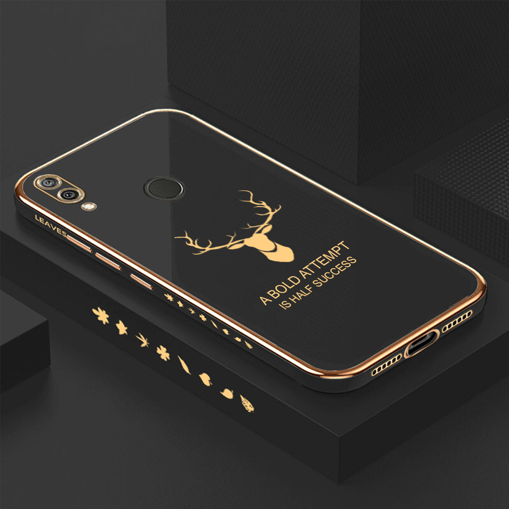 [ FREE SHIPPING] Luxury 6D Plating Case For Huawei Honor 8x Markhor Platting Back Cover Soft Silicone Square Phone Cases - Black