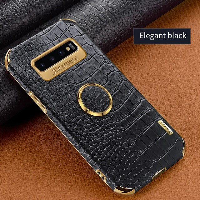 [ FREE SHIPPING] Crocodile Pattern Leather Case For Samsung S10 Plus