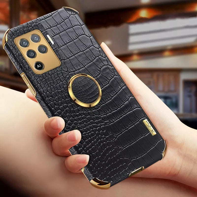 [ FREE SHIPPING] Crocodile Pattern Leather Case For Oppo F19 Pro