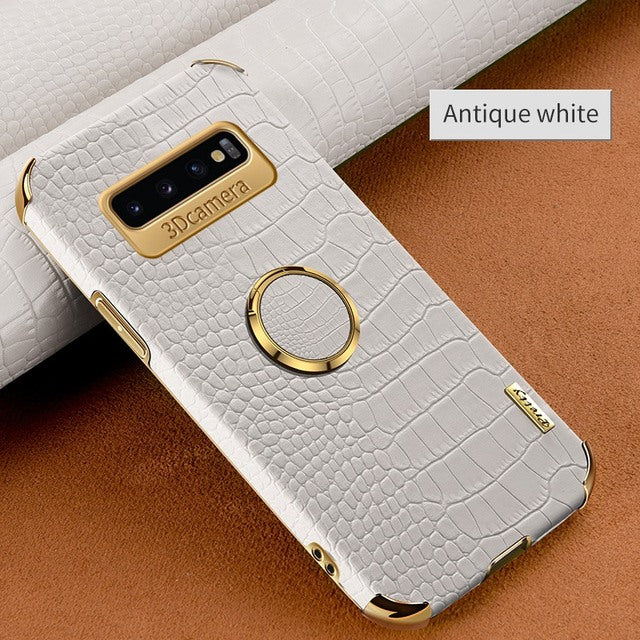 [ FREE SHIPPING] Crocodile Pattern Leather Case For Samsung S10 Plus