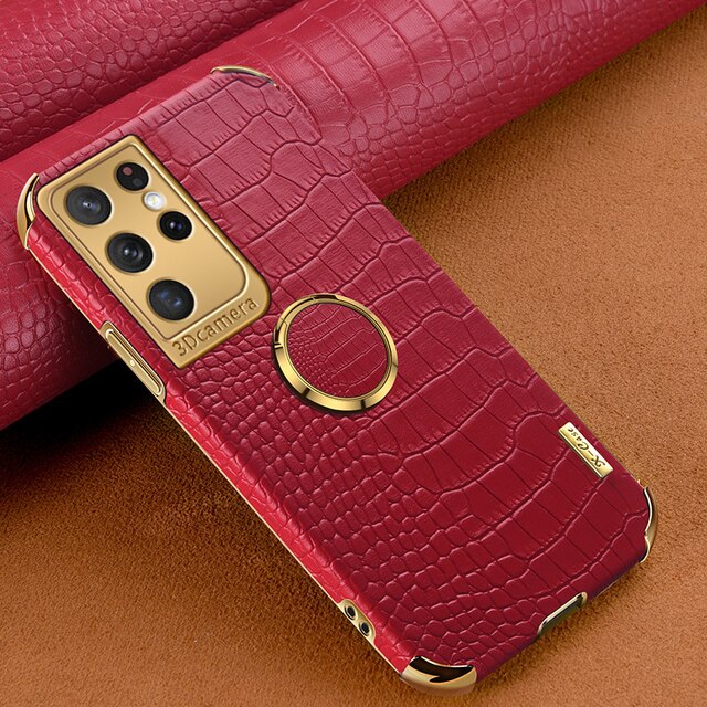 [ FREE SHIPPING] Crocodile Pattern Leather Case For Samsung S22 Ultra