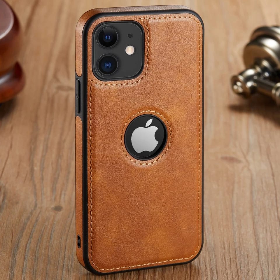 [ FREE SHIPPING] Leather Logo Cut Back Case for Apple iPhone 11 Pro Max