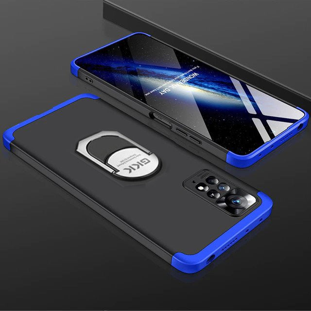 [ FREE SHIPPING] Redmi Note 11 - Gkk Original Shock Proof Full Protection Cover 360 Case With Ring Holder