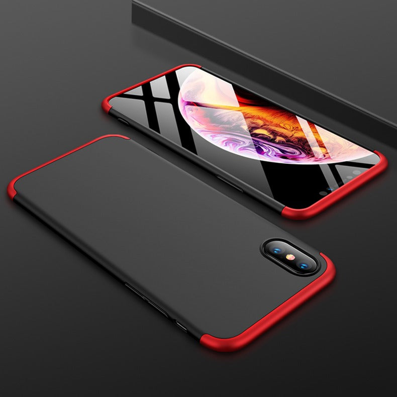 [FREE SHIPPING] Gkk 3in1 Full Protection Case For Iphone X- Red Black