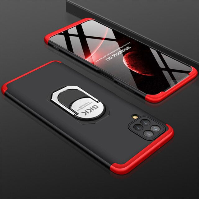 Samsung Galaxy A12 Shock Proof mobile case Ring Red & Black