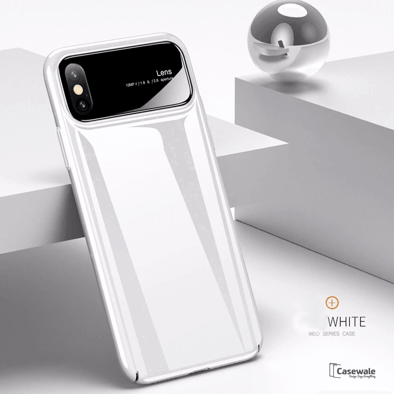 Luxury Smooth Mirror Case For iPhone X - White - Clair.pk