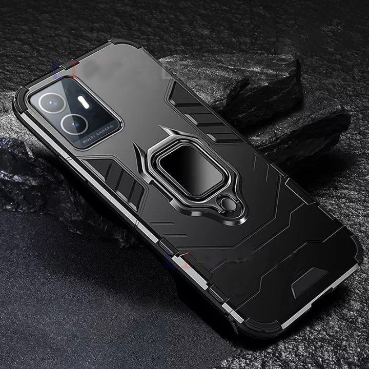 [FREE SHIPPING] Armor Shockproof (With Ring Holder) Full Protection Case For Vivo Y55 - Black