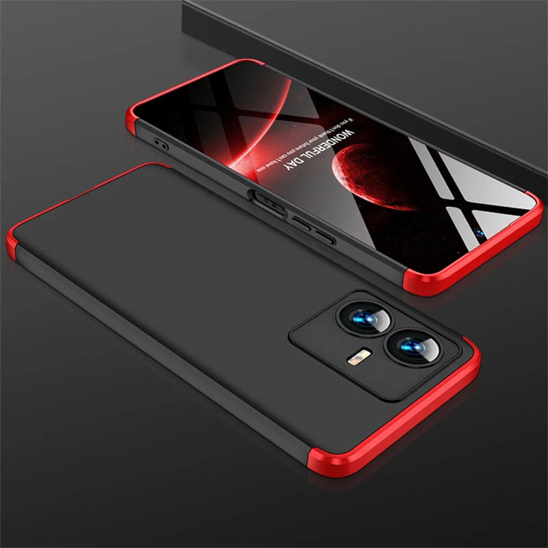 [ FREE SHIPPING] Vivo Y22/ Y22s- Gkk Original Shock Proof Full Protection Cover 360 - Red & Black