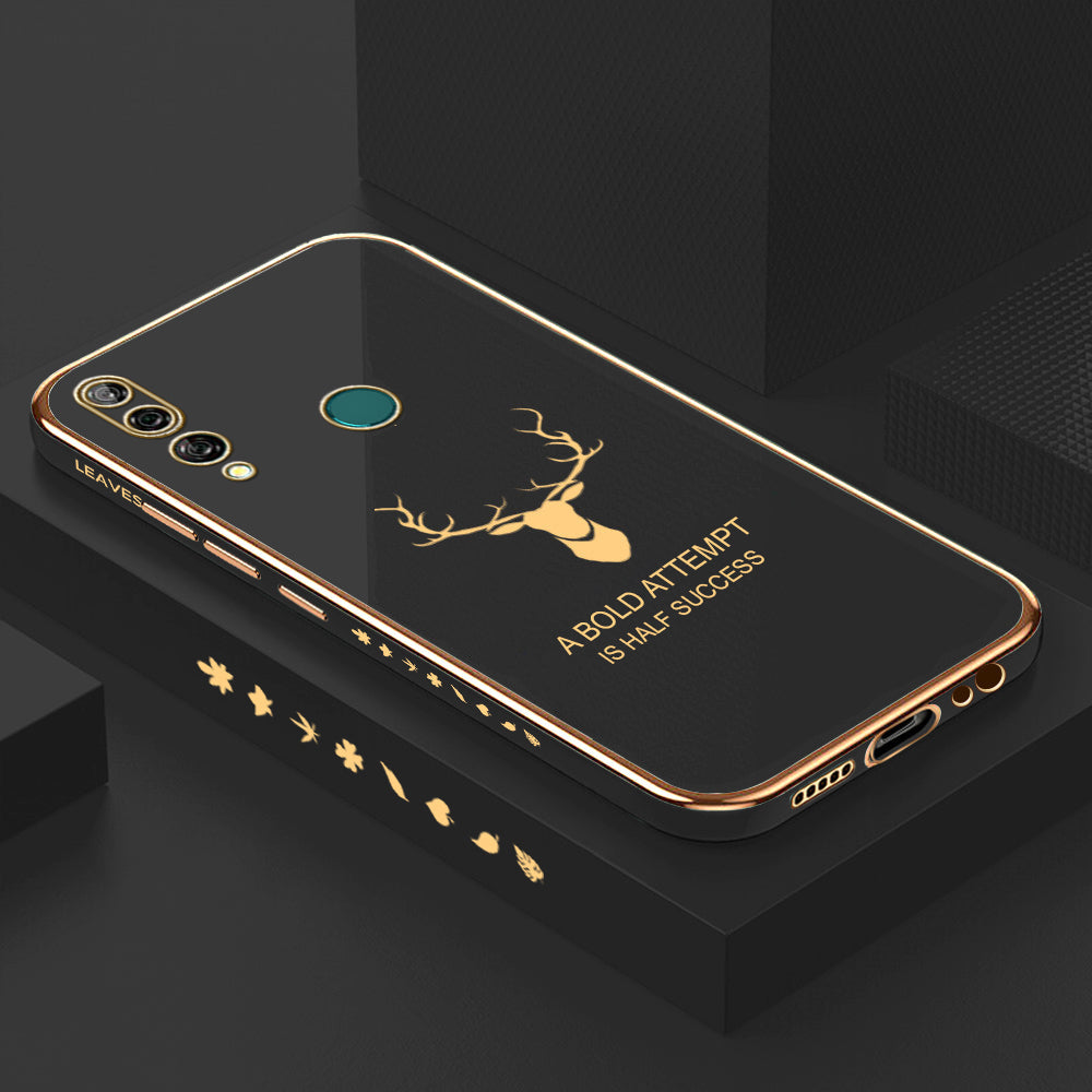 [ FREE SHIPPING] Luxury 6D Plating Case For Huawei Y9 Prime 2019 Markhor Platting Back Cover Soft Silicone Square Phone Cases - Black